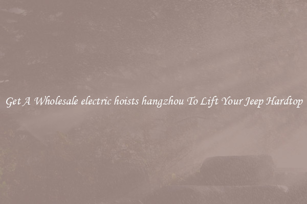 Get A Wholesale electric hoists hangzhou To Lift Your Jeep Hardtop