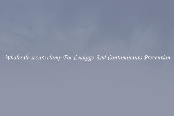 Wholesale secure clamp For Leakage And Contaminants Prevention