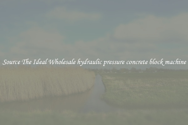 Source The Ideal Wholesale hydraulic pressure concrete block machine