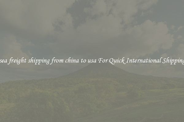 sea freight shipping from china to usa For Quick International Shipping