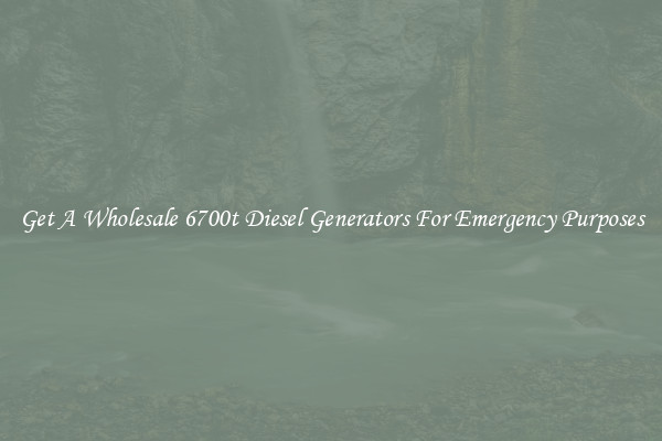 Get A Wholesale 6700t Diesel Generators For Emergency Purposes