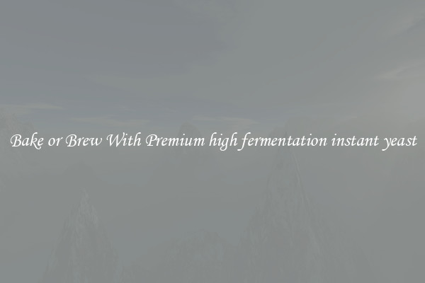 Bake or Brew With Premium high fermentation instant yeast