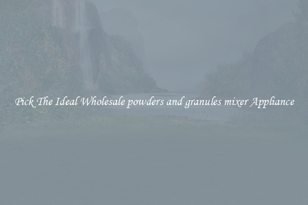 Pick The Ideal Wholesale powders and granules mixer Appliance