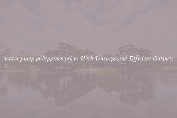 water pump philippines prices With Unsurpassed Efficient Outputs